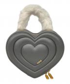 furfurファーファー）の古着「ファーハンドルハートバッグ」｜グレー