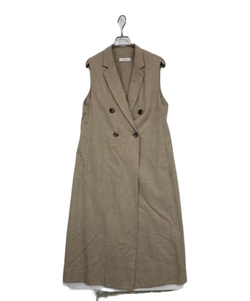 E by eclat（イーバイエクラ）E by eclat (イーバイエクラ) ロングジレ ベージュ サイズ:38の古着・服飾アイテム