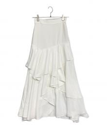 Resexxy（リゼクシー）の古着「アシンメトリーラッフルフレアスカート」｜ホワイト