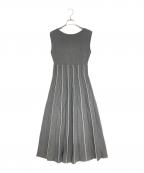 LAGUNA MOONラグナムーン）の古着「ジオメトリックフォルムニットワンピース」｜グレー