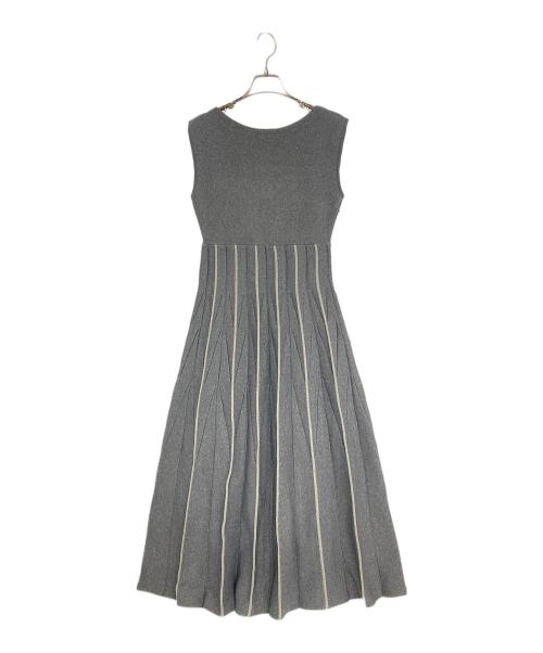 LAGUNA MOON（ラグナムーン）LAGUNA MOON (ラグナムーン) ジオメトリックフォルムニットワンピース グレー サイズ:Sの古着・服飾アイテム