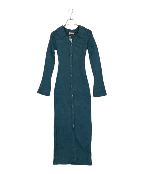 Resexxy（リゼクシー）Resexxy (リゼクシー) ポロニットタイトワンピース ブルー サイズ:SIZE Fの古着・服飾アイテム