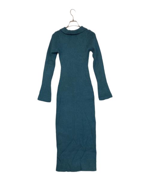 Resexxy（リゼクシー）Resexxy (リゼクシー) ポロニットタイトワンピース ブルー サイズ:SIZE Fの古着・服飾アイテム