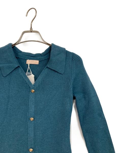 Resexxy（リゼクシー）Resexxy (リゼクシー) ポロニットタイトワンピース ブルー サイズ:SIZE Fの古着・服飾アイテム