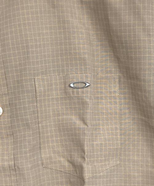 OAKLEY（オークリー）OAKLEY (オークリー) 半袖チェックシャツ ベージュ サイズ:Lの古着・服飾アイテム
