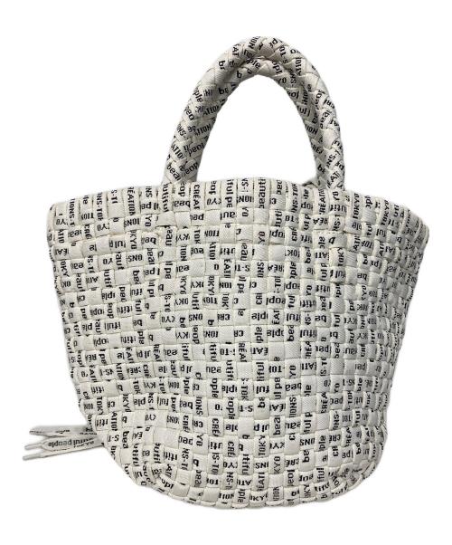 beautiful people（ビューティフルピープル）beautiful people (ビューティフルピープル) ロゴシューレースニッティングバスケット S ホワイトの古着・服飾アイテム