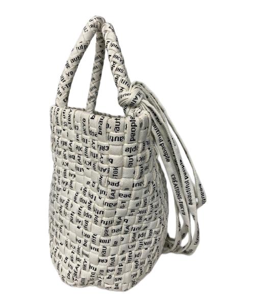 beautiful people（ビューティフルピープル）beautiful people (ビューティフルピープル) ロゴシューレースニッティングバスケット S ホワイトの古着・服飾アイテム