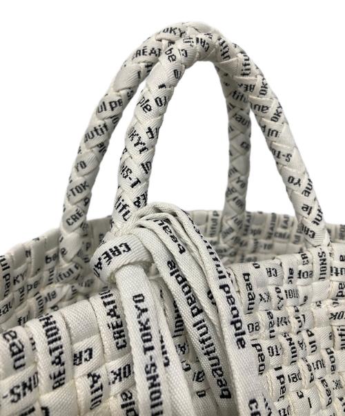 beautiful people（ビューティフルピープル）beautiful people (ビューティフルピープル) ロゴシューレースニッティングバスケット S ホワイトの古着・服飾アイテム