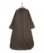 Plageプラージュ）の古着「Linen シャツワンピース」｜ブラウン
