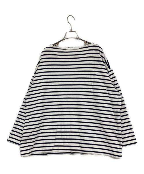 LACOSTE（ラコステ）LACOSTE (ラコステ) バスクシャツ ホワイト×ネイビー サイズ:Lの古着・服飾アイテム