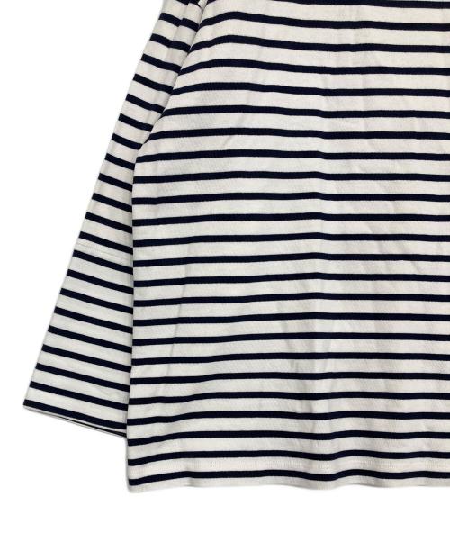 LACOSTE（ラコステ）LACOSTE (ラコステ) バスクシャツ ホワイト×ネイビー サイズ:Lの古着・服飾アイテム