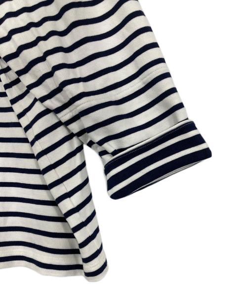 LACOSTE（ラコステ）LACOSTE (ラコステ) バスクシャツ ホワイト×ネイビー サイズ:Lの古着・服飾アイテム