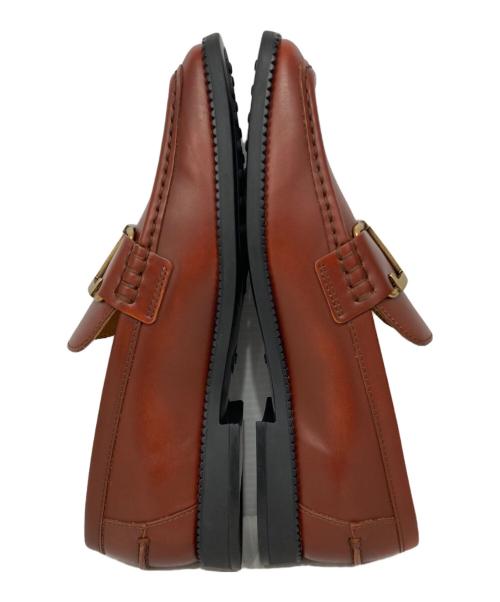 TOD'S（トッズ）TOD'S (トッズ) Tタイムレス レザー スクエアトゥローファー ブラウン サイズ:36 1/2の古着・服飾アイテム