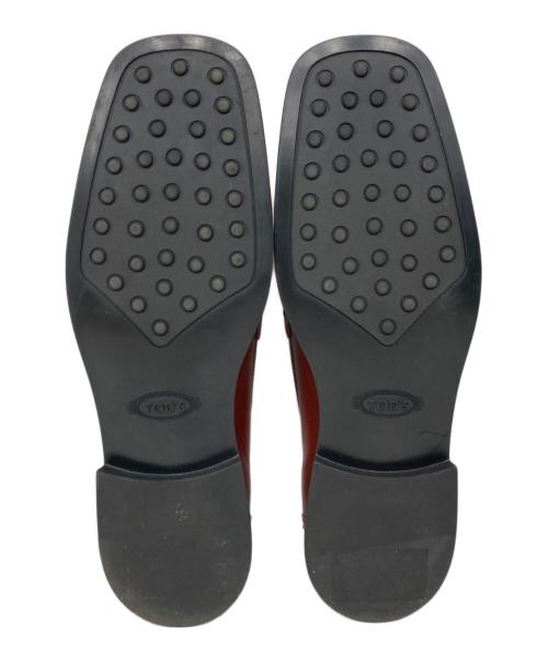 TOD'S（トッズ）TOD'S (トッズ) Tタイムレス レザー スクエアトゥローファー ブラウン サイズ:36 1/2の古着・服飾アイテム