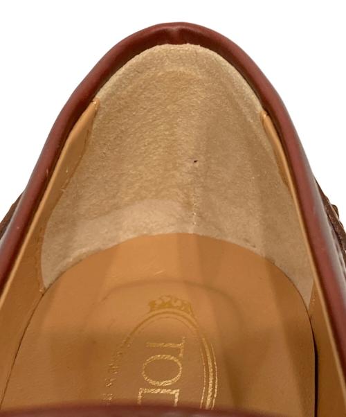 TOD'S（トッズ）TOD'S (トッズ) Tタイムレス レザー スクエアトゥローファー ブラウン サイズ:36 1/2の古着・服飾アイテム