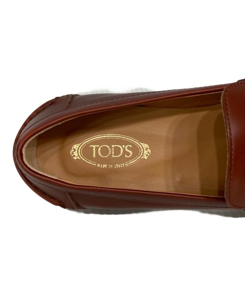 TOD'S（トッズ）TOD'S (トッズ) Tタイムレス レザー スクエアトゥローファー ブラウン サイズ:36 1/2の古着・服飾アイテム