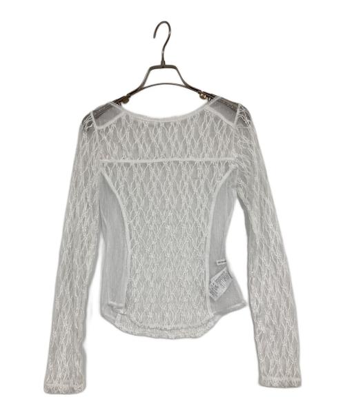 Lily Brown（リリーブラウン）Lily Brown (リリーブラウン) レースカッティングトップス ホワイト サイズ:Fの古着・服飾アイテム