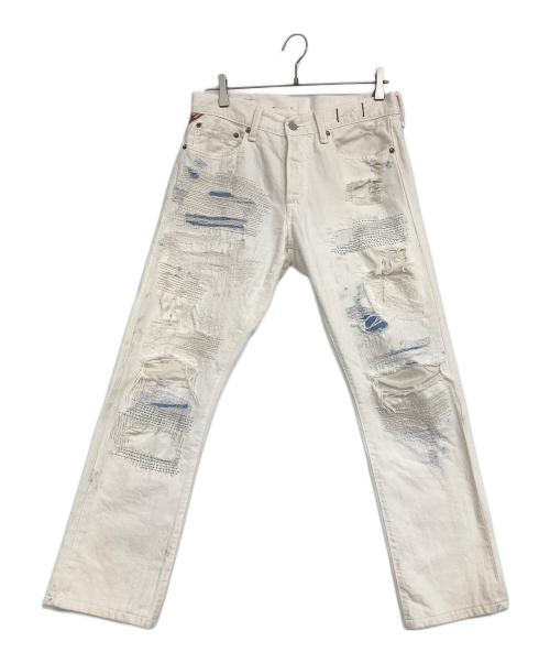 Denim & Supply Ralph Lauren（デニム＆サプライ ラルフローレン）Denim & Supply Ralph Lauren (デニム＆サプライ ラルフローレン) ダメージ加工デニムパンツ ホワイト サイズ:31の古着・服飾アイテム