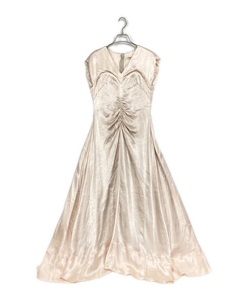 TARO HORIUCHI（タロウホリウチ）TARO HORIUCHI (タロウホリウチ) レース切替サテンワンピース ベージュ×オレンジ サイズ:1の古着・服飾アイテム