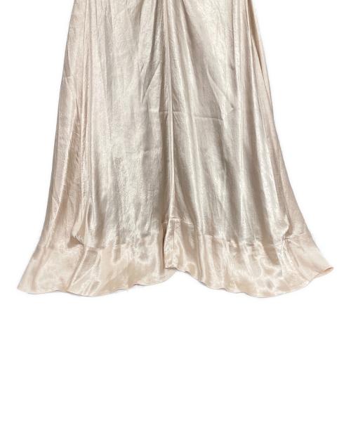 TARO HORIUCHI（タロウホリウチ）TARO HORIUCHI (タロウホリウチ) レース切替サテンワンピース ベージュ×オレンジ サイズ:1の古着・服飾アイテム