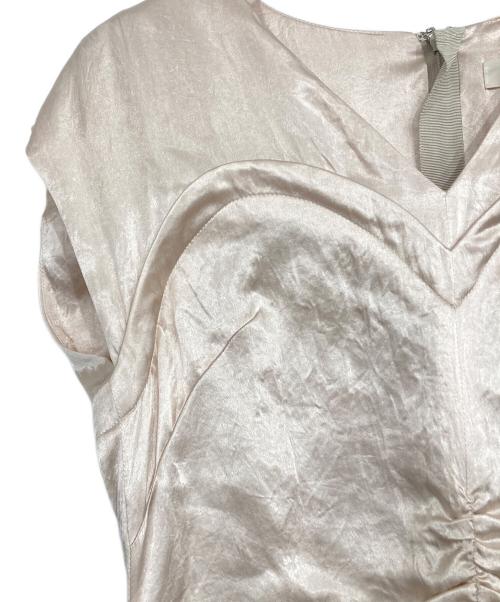 TARO HORIUCHI（タロウホリウチ）TARO HORIUCHI (タロウホリウチ) レース切替サテンワンピース ベージュ×オレンジ サイズ:1の古着・服飾アイテム