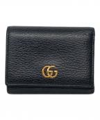 GUCCIグッチ）の古着「GGマーモント3つ折り財布」｜ブラック