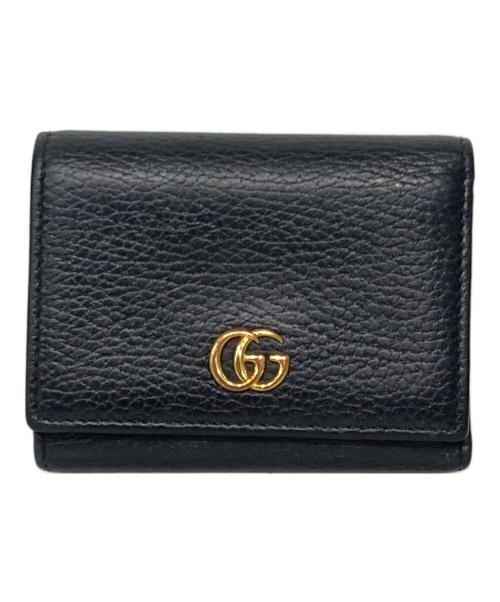 GUCCI（グッチ）GUCCI (グッチ) GGマーモント3つ折り財布 ブラックの古着・服飾アイテム