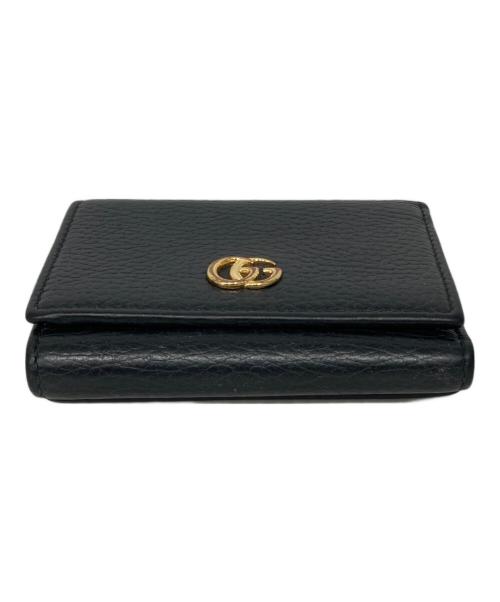GUCCI（グッチ）GUCCI (グッチ) GGマーモント3つ折り財布 ブラックの古着・服飾アイテム