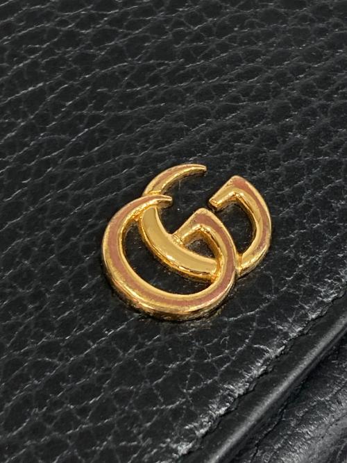 GUCCI（グッチ）GUCCI (グッチ) GGマーモント3つ折り財布 ブラックの古着・服飾アイテム