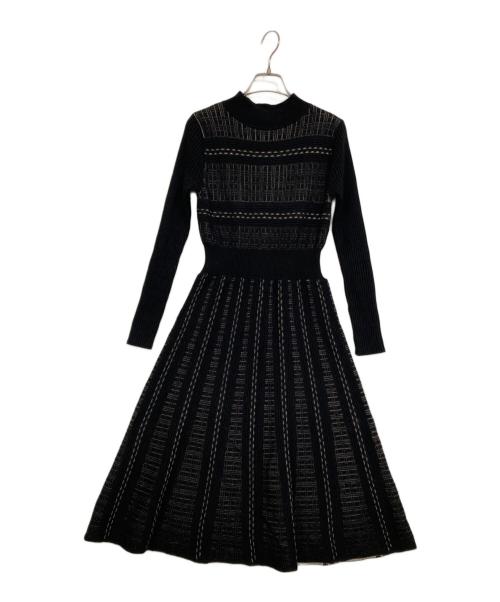 BARNEYS NEWYORK（バーニーズ・ニューヨーク）BARNEYS NEWYORK (バーニーズ・ニューヨーク) ニットワンピース ブラック サイズ:SIZE 38の古着・服飾アイテム