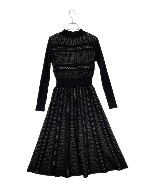 BARNEYS NEWYORK（バーニーズ・ニューヨーク）BARNEYS NEWYORK (バーニーズ・ニューヨーク) ニットワンピース ブラック サイズ:SIZE 38の古着・服飾アイテム