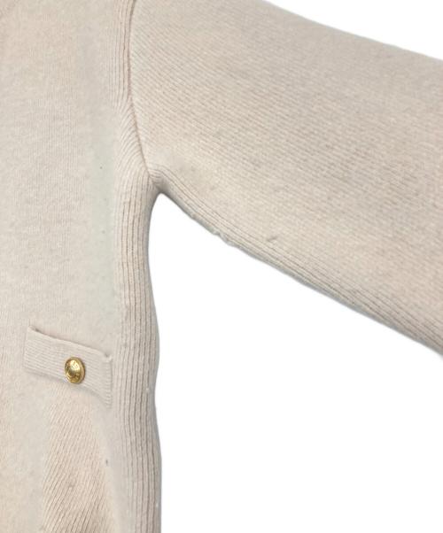 anuans（アニュアンス）anuans (アニュアンス) ラクーンブレンドノーカラーニットジャケット ベージュ サイズ:Fの古着・服飾アイテム