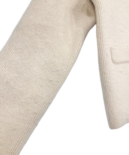 anuans（アニュアンス）anuans (アニュアンス) ラクーンブレンドノーカラーニットジャケット ベージュ サイズ:Fの古着・服飾アイテム