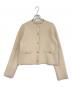 anuans（アニュアンス）の古着「ラクーンブレンドノーカラーニットジャケット」｜ベージュ