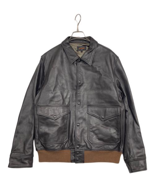 BEAMS PLUS（ビームスプラス）BEAMS PLUS (ビームスプラス) ミリタリー レザー ブルゾン ブラウン サイズ:XLの古着・服飾アイテム