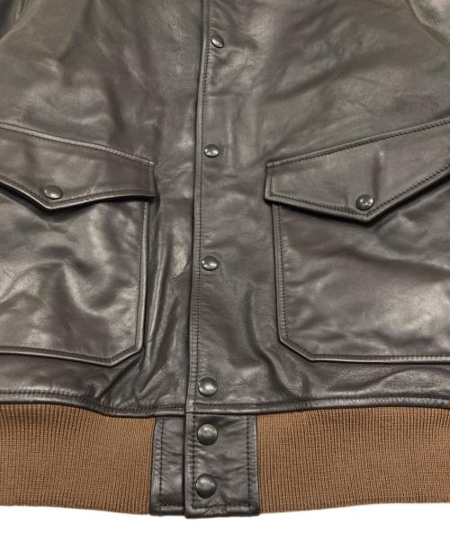 BEAMS PLUS（ビームスプラス）BEAMS PLUS (ビームスプラス) ミリタリー レザー ブルゾン ブラウン サイズ:XLの古着・服飾アイテム