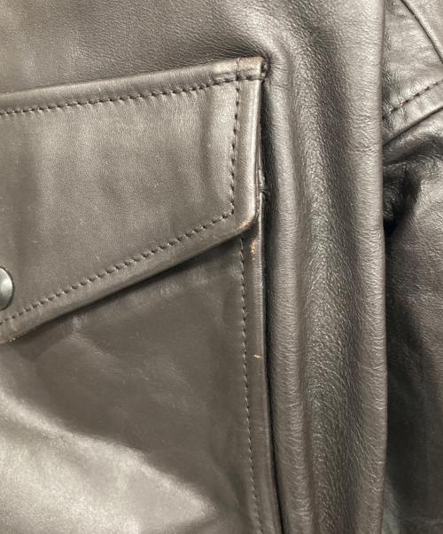 BEAMS PLUS（ビームスプラス）BEAMS PLUS (ビームスプラス) ミリタリー レザー ブルゾン ブラウン サイズ:XLの古着・服飾アイテム