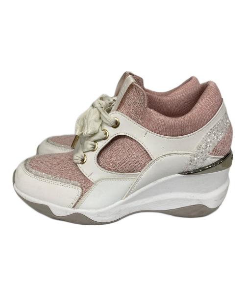 +DIANA（プラスダイアナ）+DIANA (プラスダイアナ) ヒールスニーカー ピンク サイズ:23.5の古着・服飾アイテム