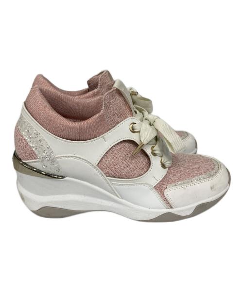 +DIANA（プラスダイアナ）+DIANA (プラスダイアナ) ヒールスニーカー ピンク サイズ:23.5の古着・服飾アイテム