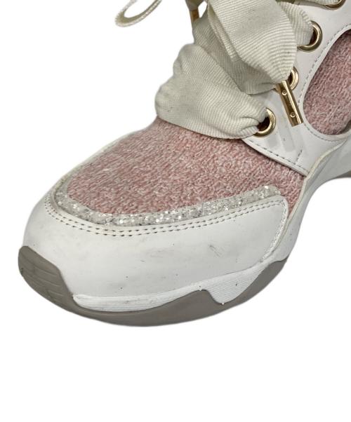 +DIANA（プラスダイアナ）+DIANA (プラスダイアナ) ヒールスニーカー ピンク サイズ:23.5の古着・服飾アイテム