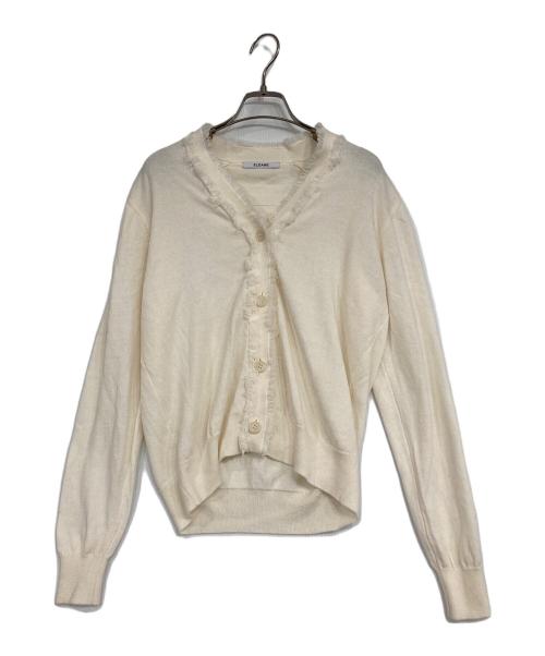 SLOANE（スローン）SLOANE (スローン) 14G天竺 ウールxコットン フリンジVネックカーディガン アイボリー サイズ:2の古着・服飾アイテム