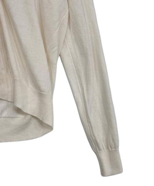 SLOANE（スローン）SLOANE (スローン) 14G天竺 ウールxコットン フリンジVネックカーディガン アイボリー サイズ:2の古着・服飾アイテム