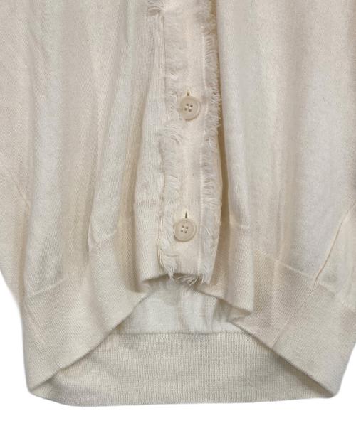 SLOANE（スローン）SLOANE (スローン) 14G天竺 ウールxコットン フリンジVネックカーディガン アイボリー サイズ:2の古着・服飾アイテム