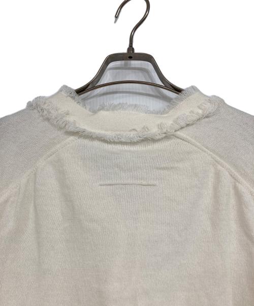 SLOANE（スローン）SLOANE (スローン) 14G天竺 ウールxコットン フリンジVネックカーディガン アイボリー サイズ:2の古着・服飾アイテム