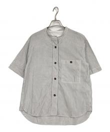 MHL（エムエイチエル）の古着「リネン混ストライプシャツ」｜ホワイト×グレー