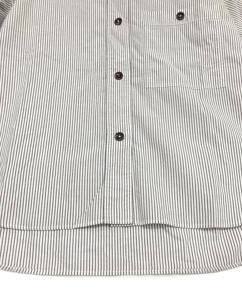 MHL（エムエイチエル）MHL (エムエイチエル) リネン混ストライプシャツ ホワイト×グレー サイズ:1の古着・服飾アイテム