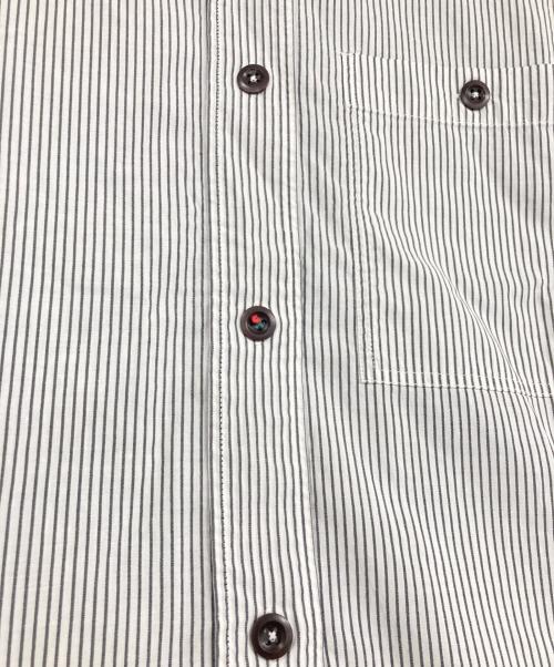 MHL（エムエイチエル）MHL (エムエイチエル) リネン混ストライプシャツ ホワイト×グレー サイズ:1の古着・服飾アイテム