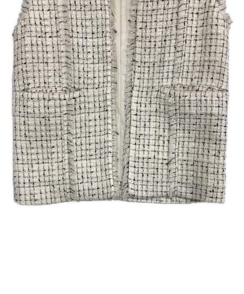 ROSSO（ロッソ）ROSSO (ロッソ) ノーカラーツイードジレ ホワイト サイズ:Fの古着・服飾アイテム