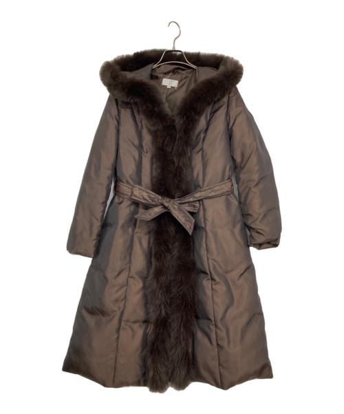 BARNEYS NEWYORK（バーニーズ・ニューヨーク）BARNEYS NEWYORK (バーニーズ・ニューヨーク) ダウンコート ブラウン サイズ:38の古着・服飾アイテム
