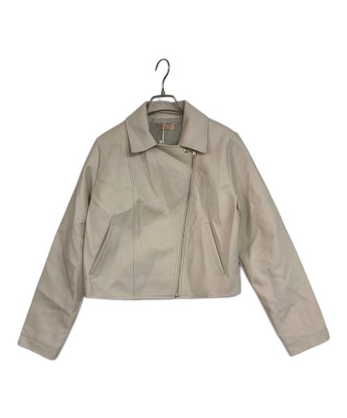 Resexxy（リゼクシー）Resexxy (リゼクシー) フェイクレザーライダースジャケット ベージュ サイズ:SIZE Mの古着・服飾アイテム